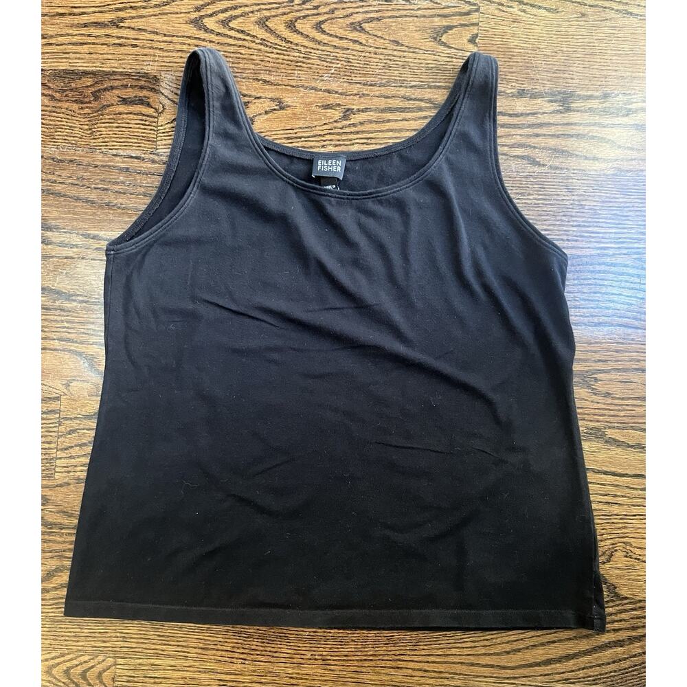 Eileen Fisher cotton lycra basic tank top Sz. L black